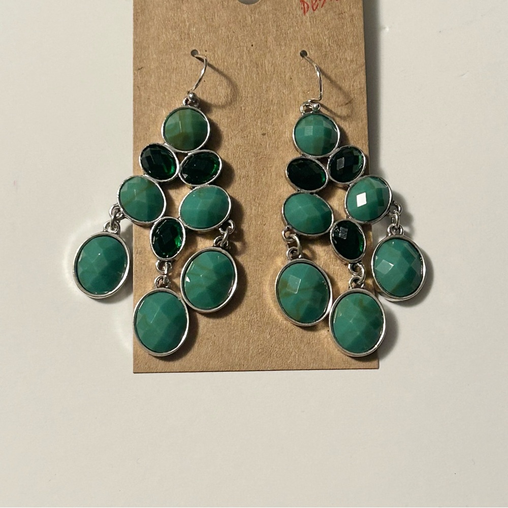 Premier Designs Jewelry CANDY Green Dangle Fishhook Earrings (NWOT)